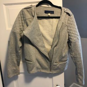 Francesca’s Gray Cotton Bomber Jacket